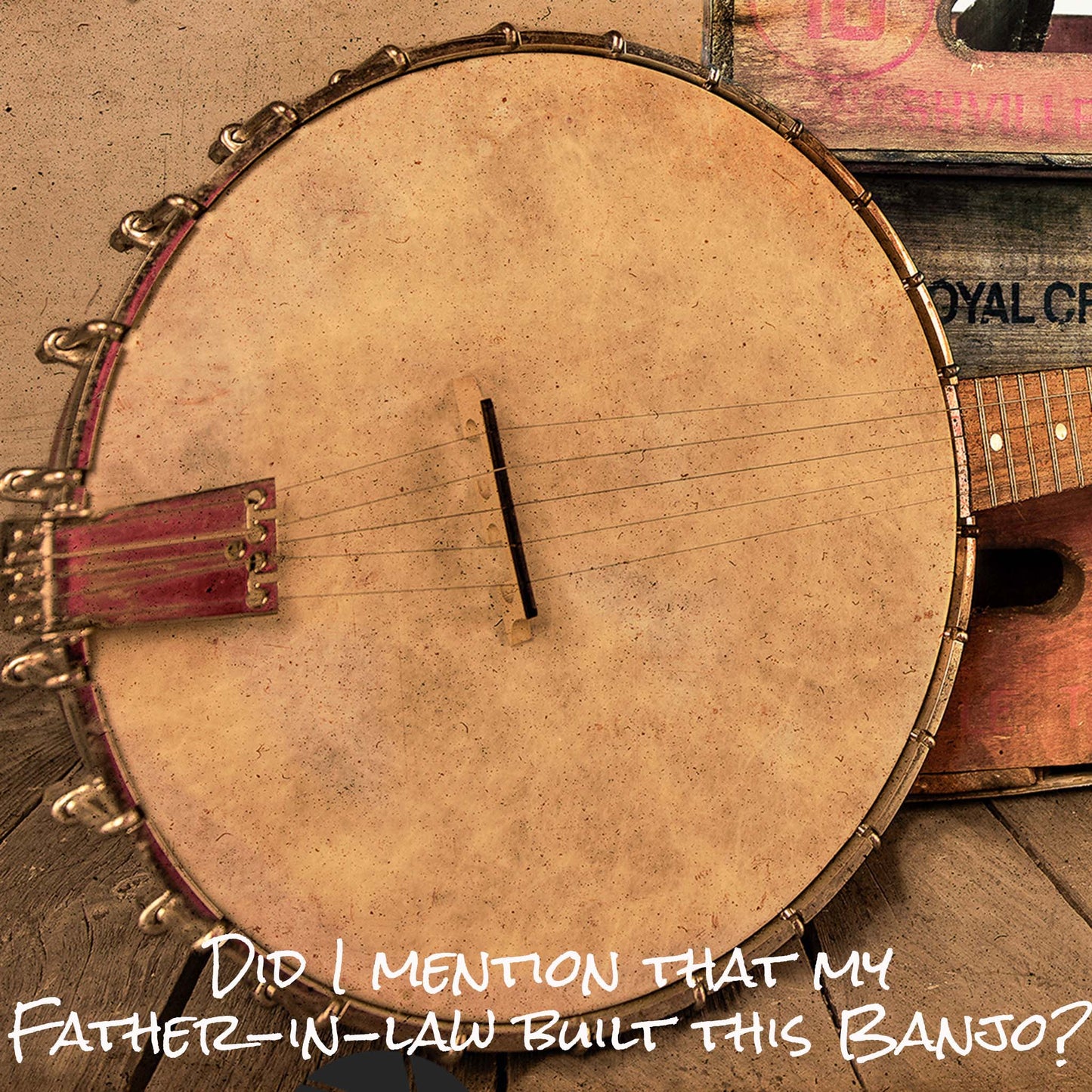 Vintage Music Themed Art with Banjo