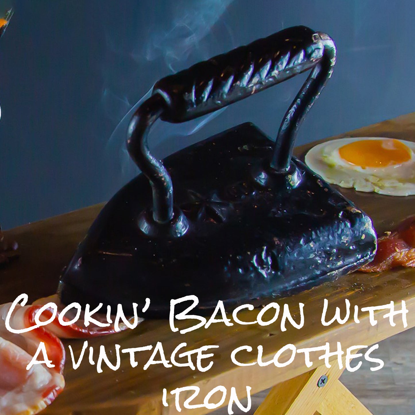 Kitchen Wall Art - Cooking Bacon with a Vintage Iron