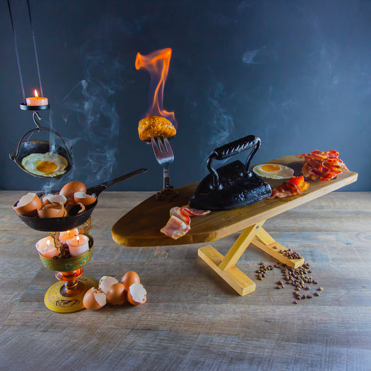 Kitchen Wall Art - Cooking Bacon with a Vintage Iron