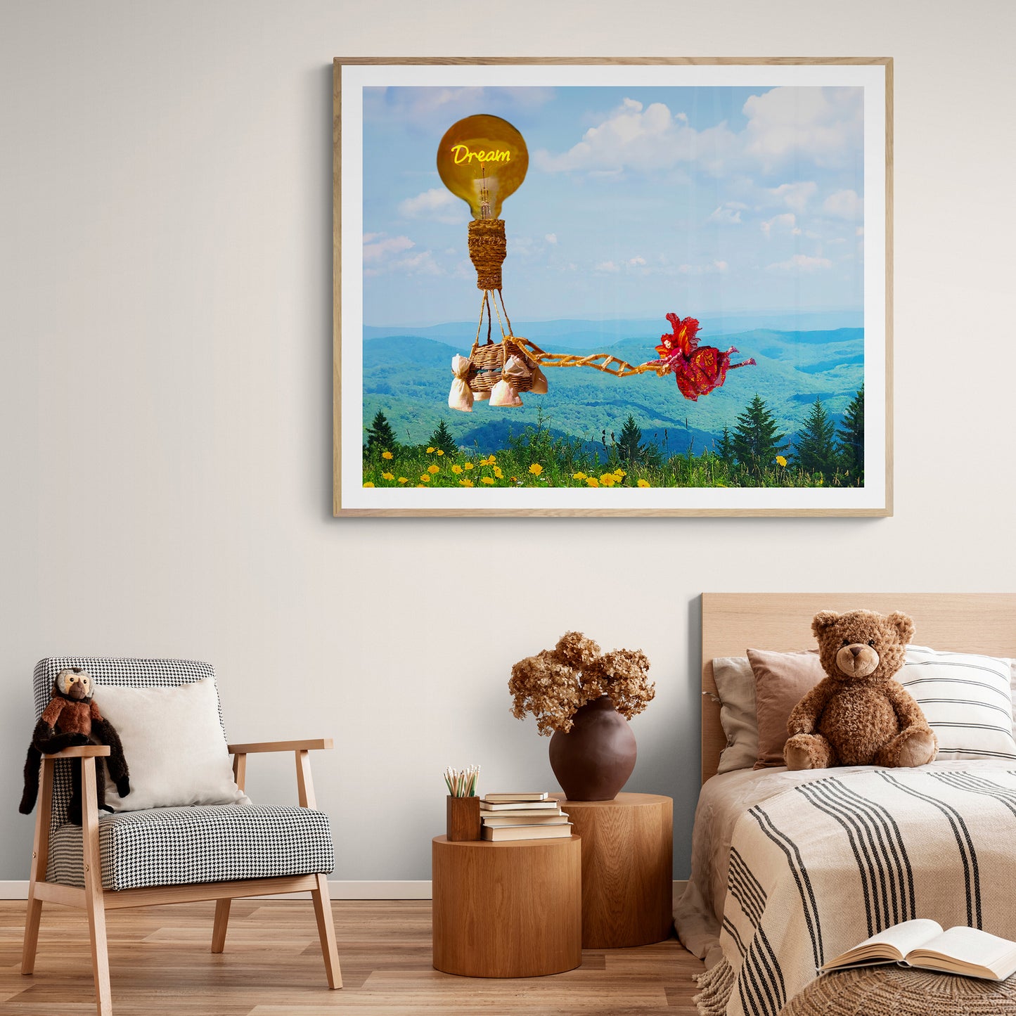 Enchanting Fairy and Hot Air Balloon Art