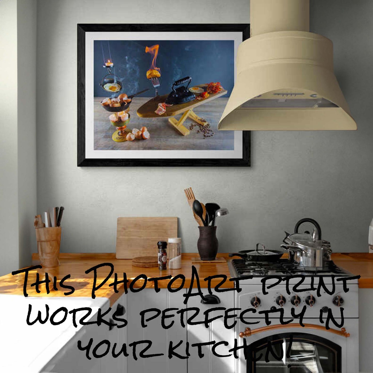 Kitchen Wall Art - Cooking Bacon with a Vintage Iron