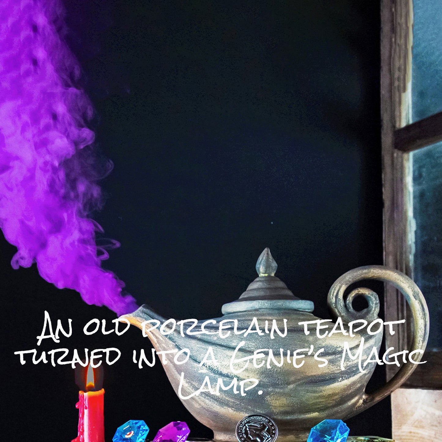 A Magical Genie Arising From it's Magic Lamp Wall Art