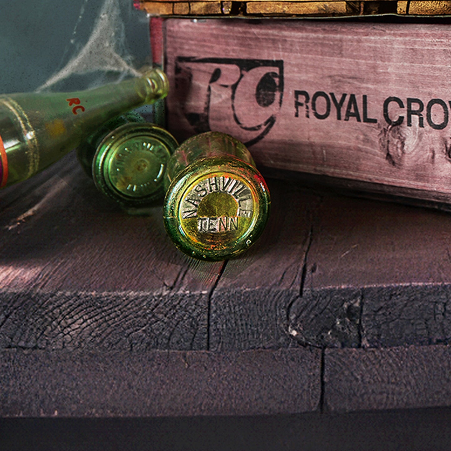 Nashville Inspired Fine Art with Vintage Soda Bottles and Bottling Crates