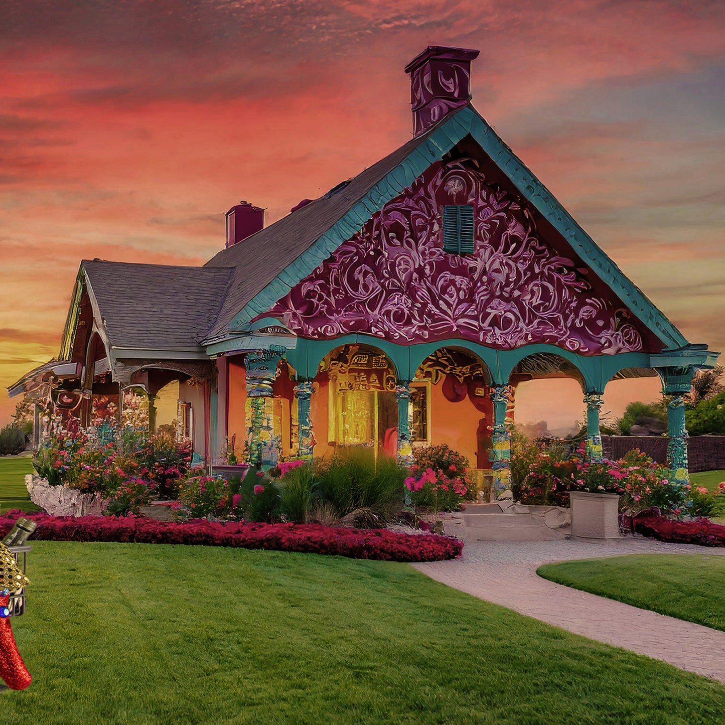 Old Lady in a Shopping Cart Whimsical Fine Art