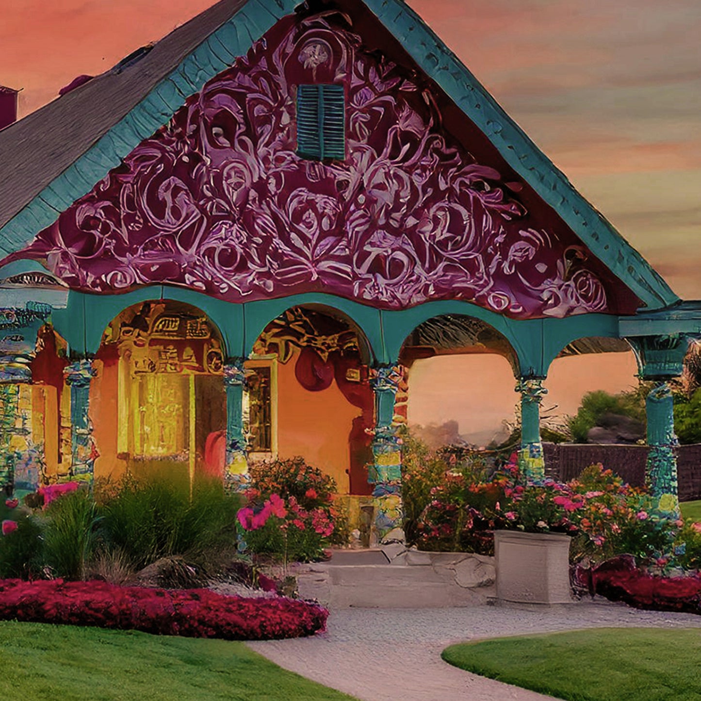 Old Lady in a Shopping Cart Whimsical Fine Art