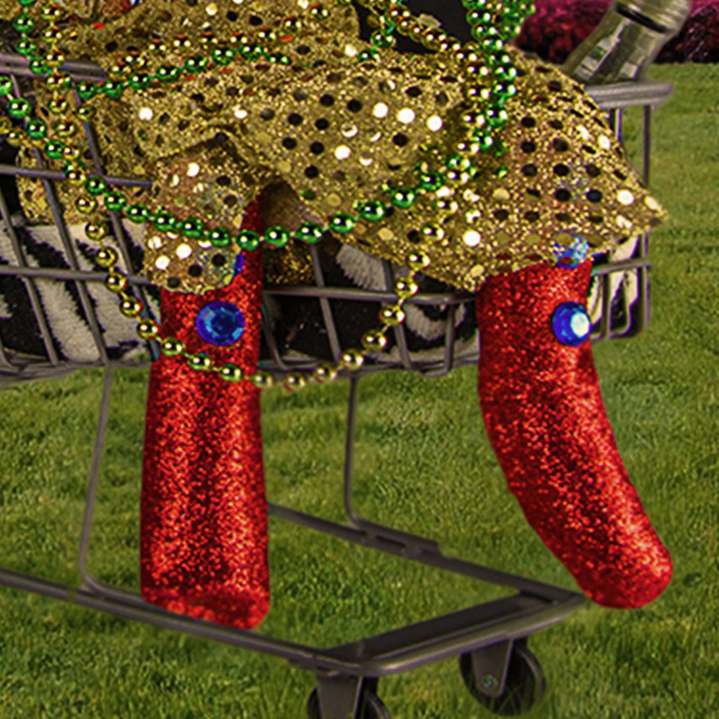 Old Lady in a Shopping Cart Whimsical Fine Art