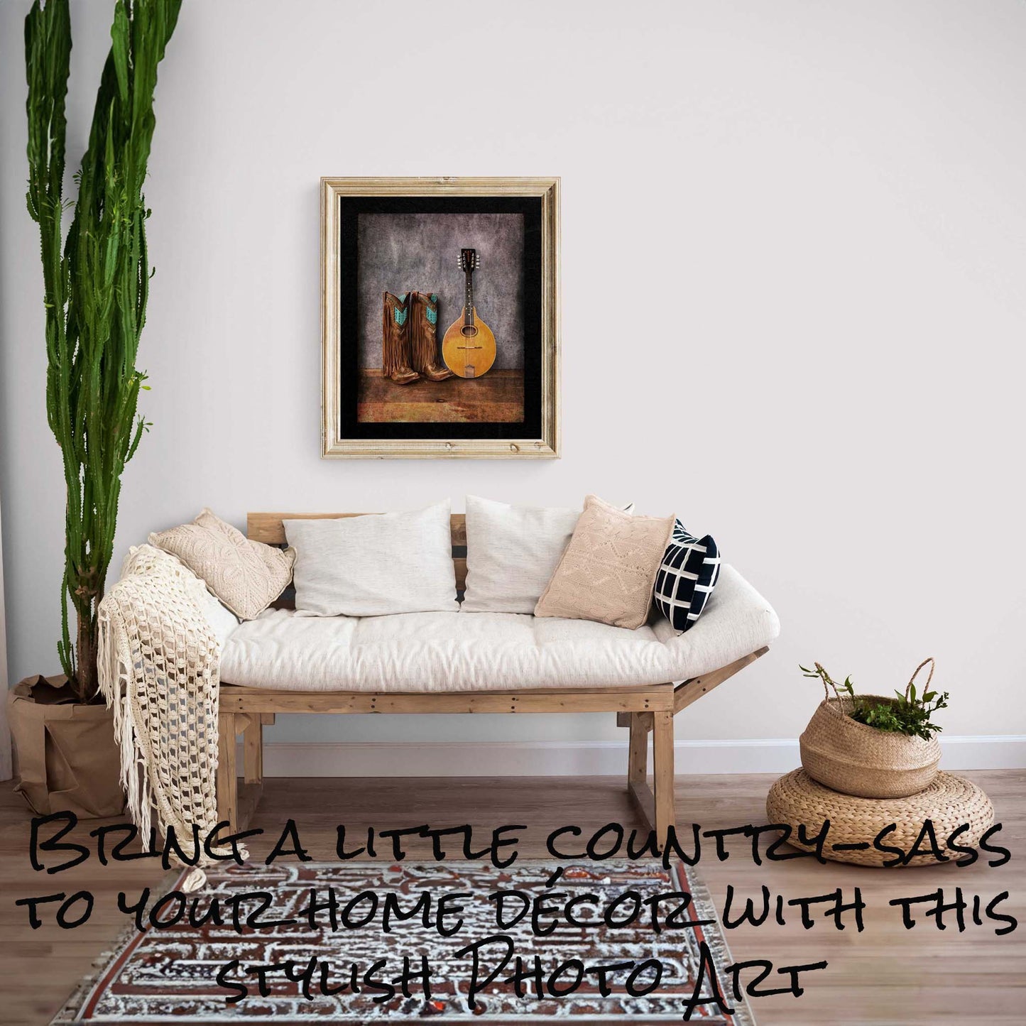 Cowgirl Boots and Mandolin Wall Art